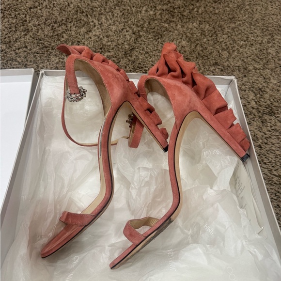 Jimmy Choo Pink Ruffle Sandals - Picture 3 of 7
